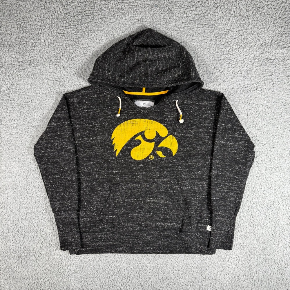 Colosseum Iowa Hawkeyes Hoodie Womens Small Black/Gray Lightweight University
